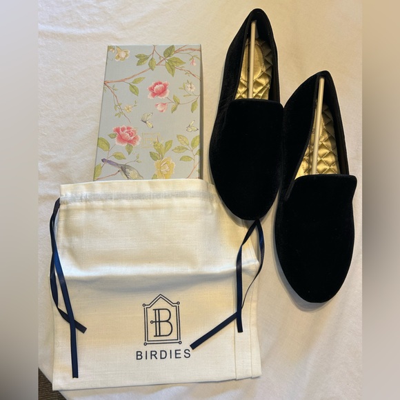 Birdies Shoes - NIB Birdies Black Velvet Loafers